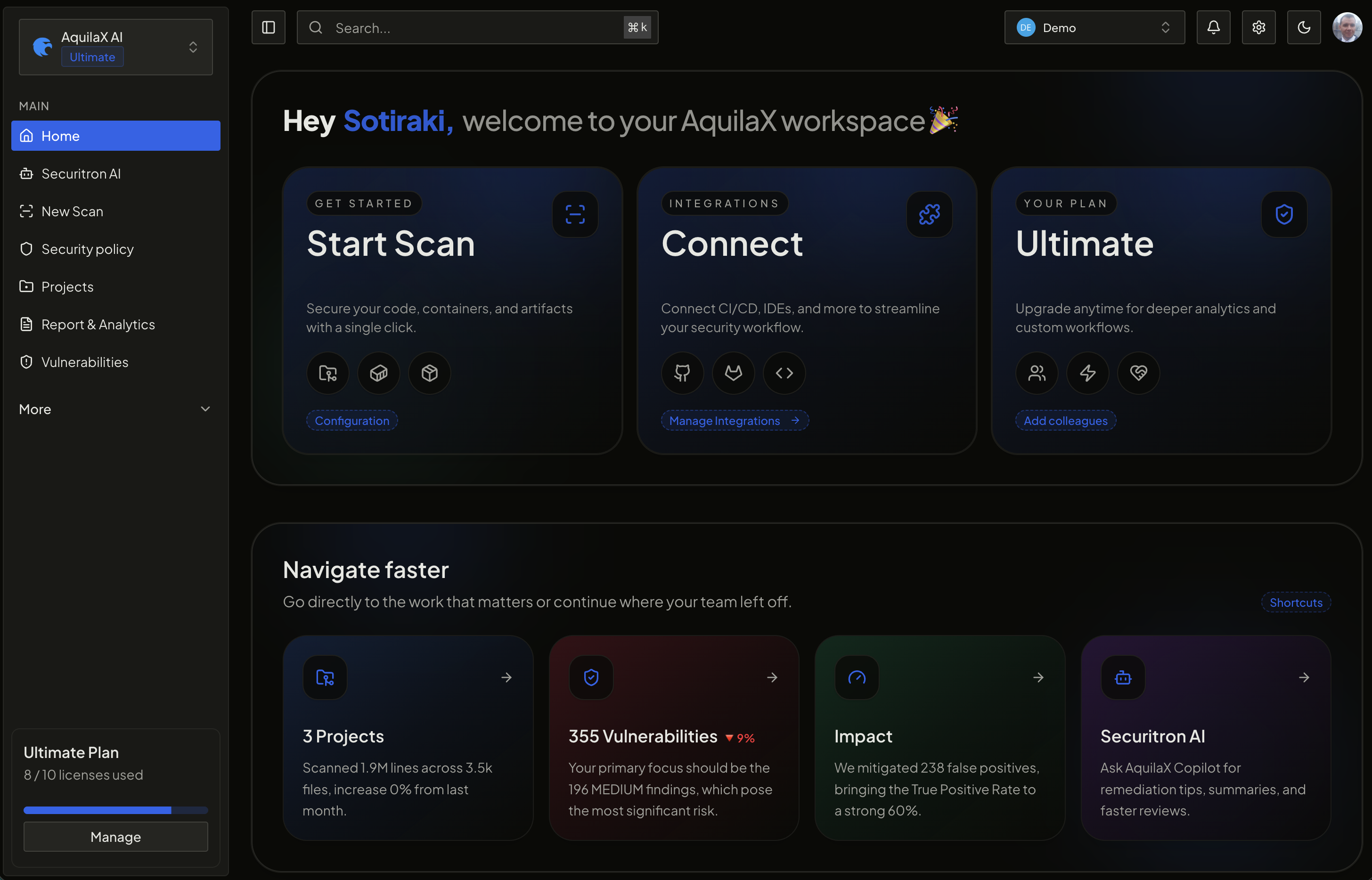 AquilaX secrets scanning for FinTech